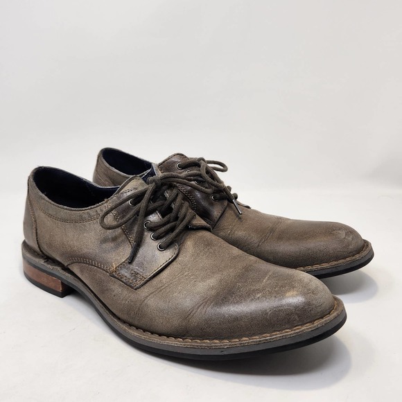Cole Haan Centre Street Distressed Gray Leather Casual Oxford Shoes Mens 8.5 M - Picture 1 of 9